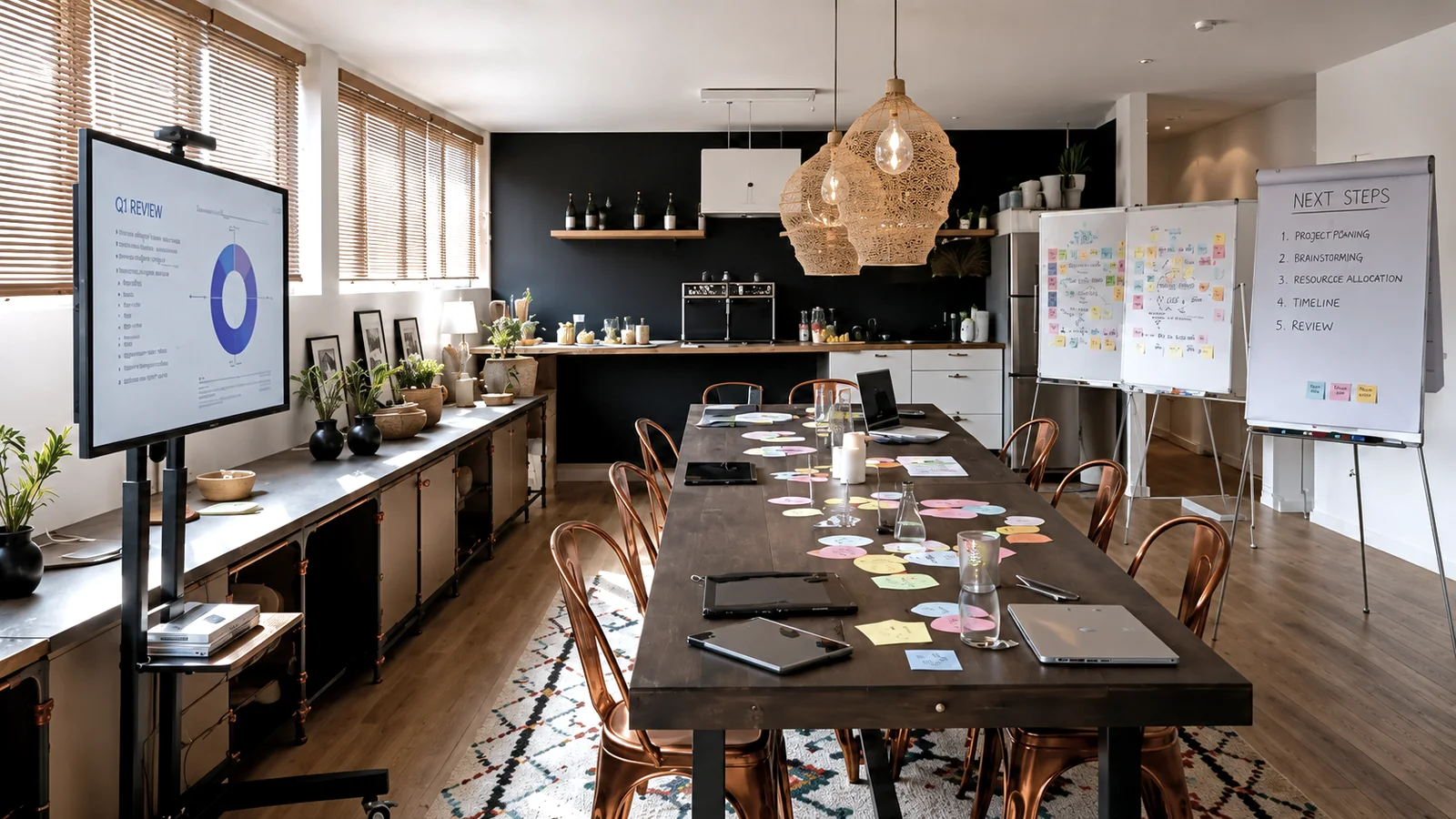 MeetingSpace2 — kompakter Meetingraum in Düsseldorf mit Workshop-Tisch, bis 10 Personen